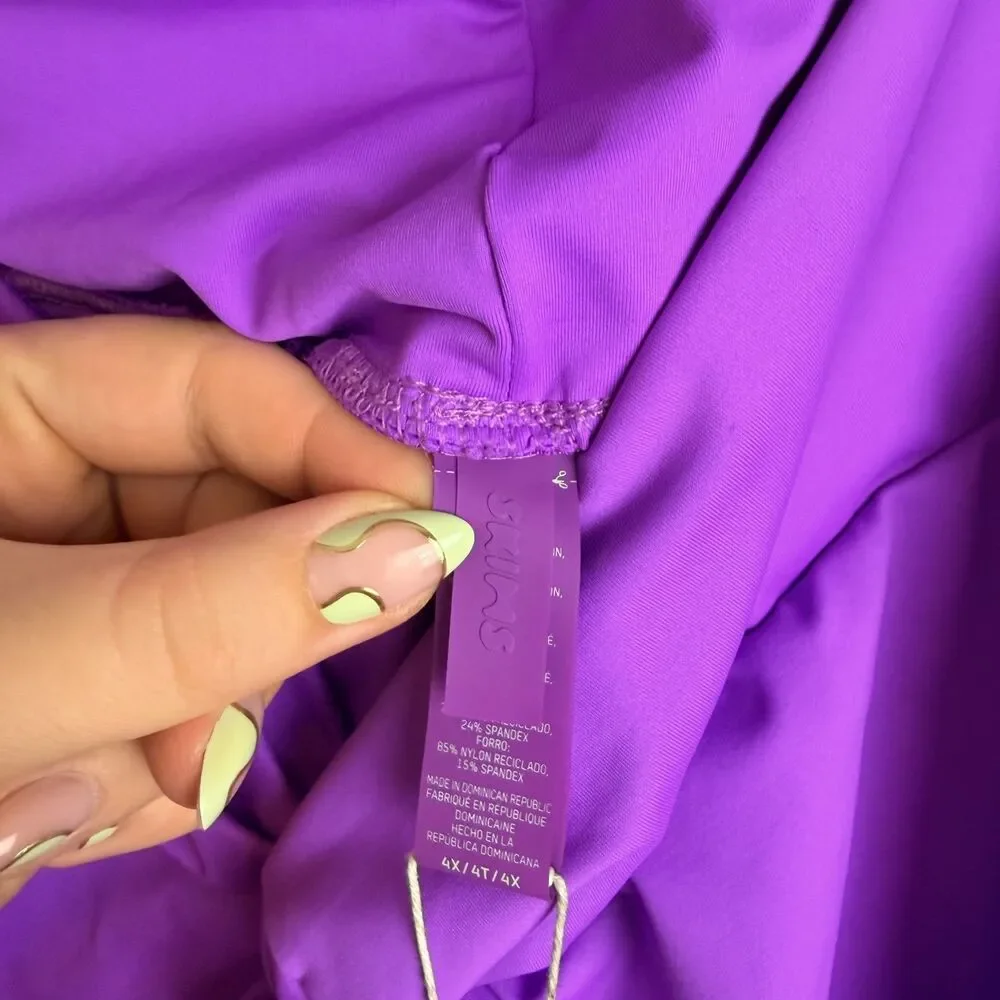 SKIMS Purple Recycled Swim Sarong Skirt Cover Up Size 4X NWT Violet